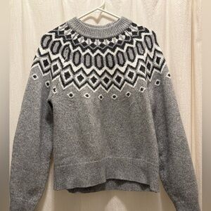 H&M Gray and Black Fair aisle Sweater